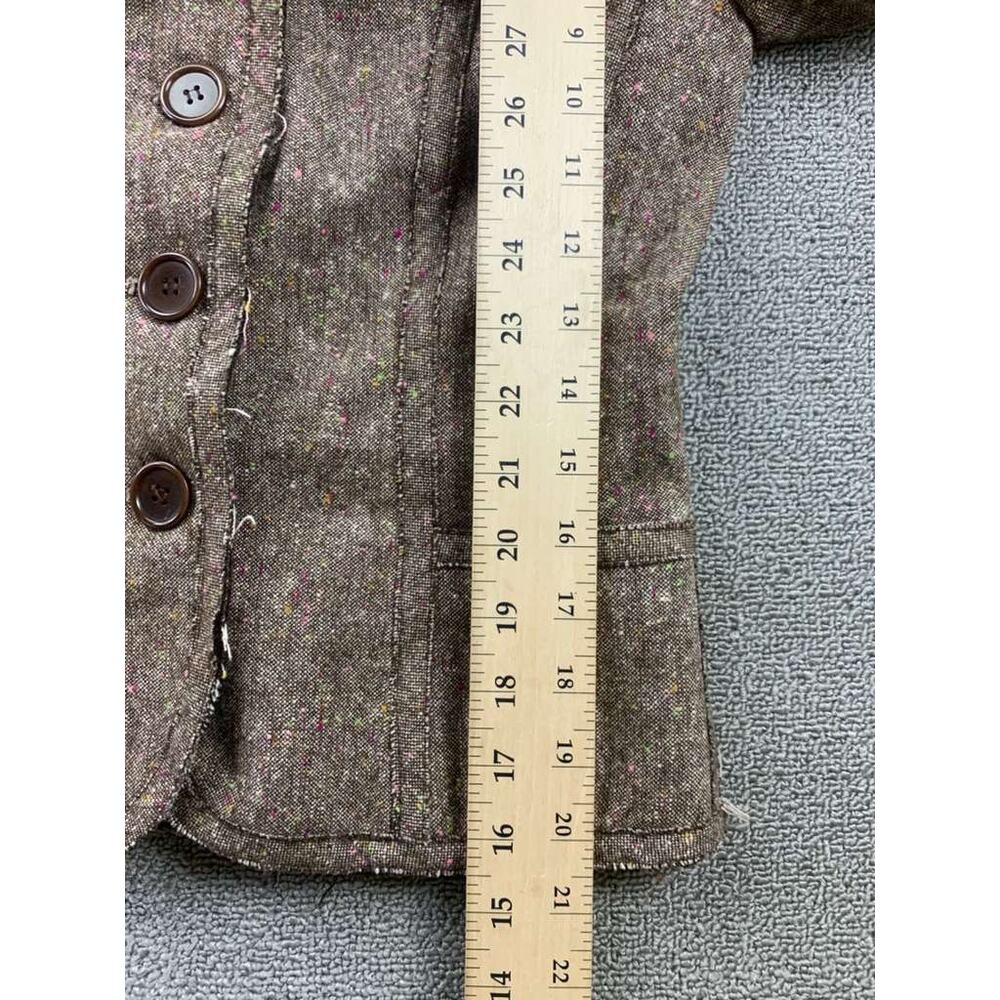 Carolina Williamson Blazer Women 2 Brown Wool Blend Three Button Front USA Made - Picture 6 of 8
